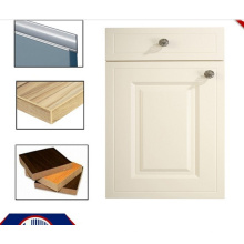 Portes d&#39;armoires de cuisine en MDF en PVC avec poignées et bordures (zhuv)